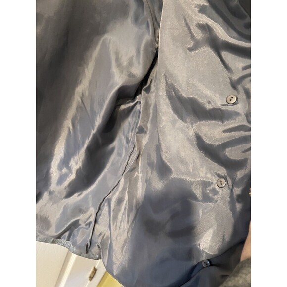 Santa Fe Leather Jacket womens Sz 8 Silver metallic button front retro y2k biker - Picture 7 of 9